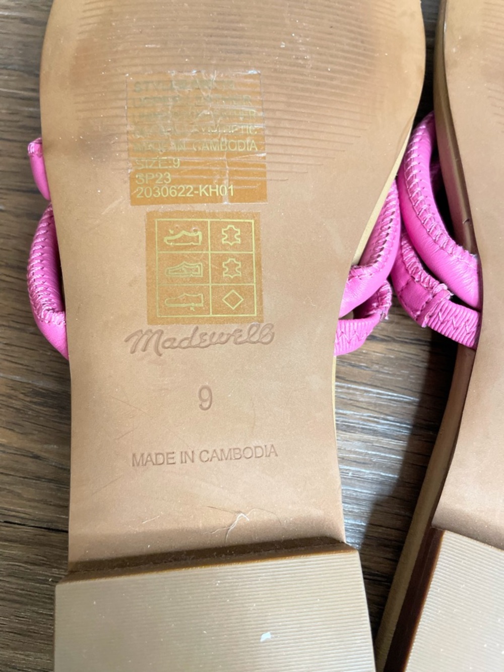 Madewell Amel Pink Slide Sandals Size 9 Minimal Summer Flat Sandals - Picture 7 of 7